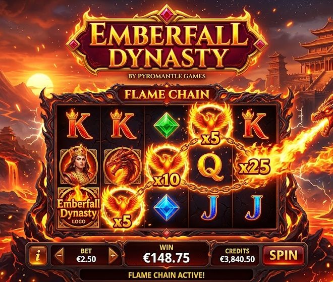 Emberfall Dynasty: Slot Kerajaan Api dengan Flame Chain yang Terus Menyala Tanpa Henti